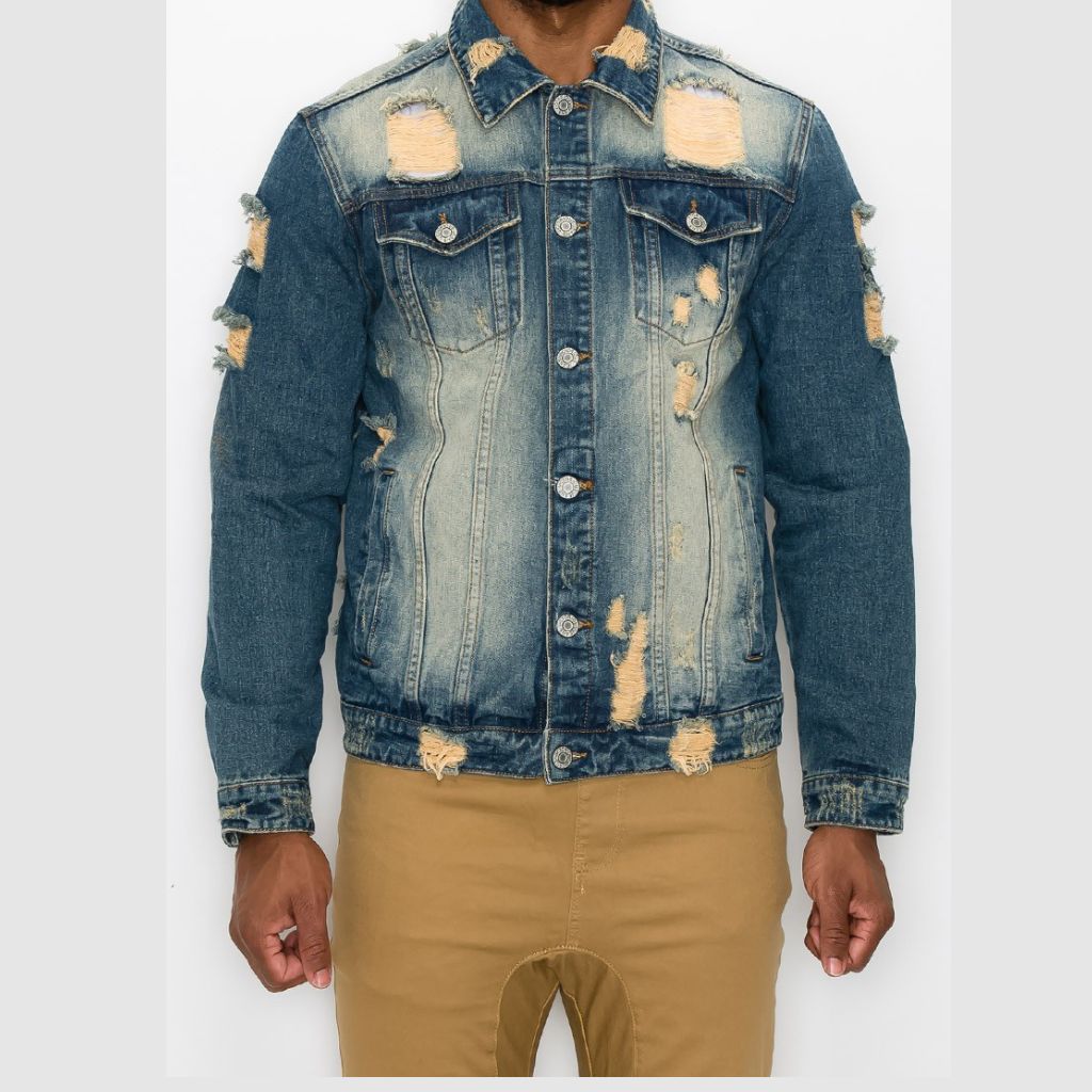 DK 100-A DISTRESSED DENIM JACKET