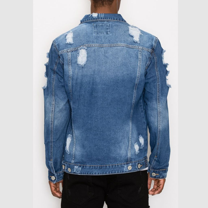 DK 100-A DISTRESSED DENIM JACKET