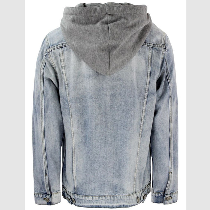 DK 109-A DETACHABLE HOOD DENIM JACKET