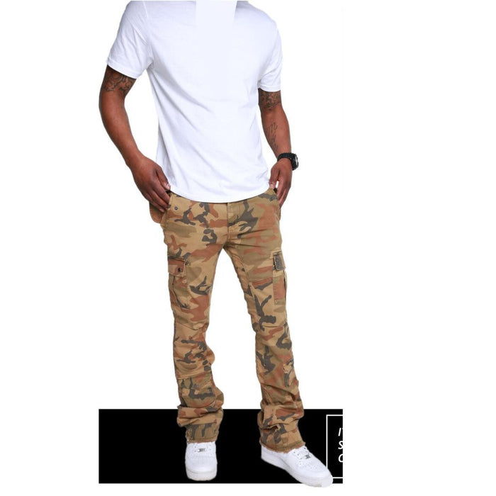 DASH CAMO STRETCH TWLL CARGO STACKED PANT