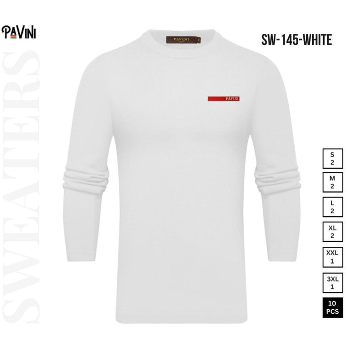 Sw 145  Mens Sweater White