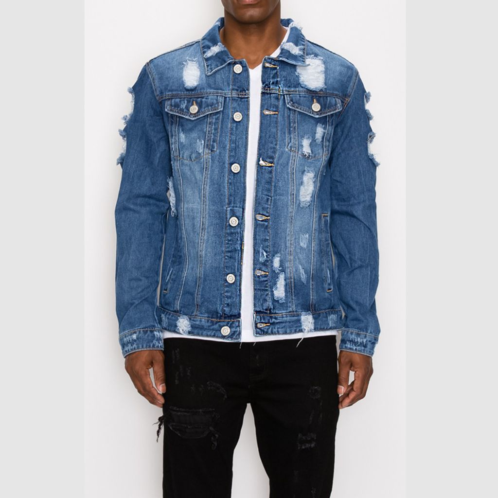 DK 100-A DISTRESSED DENIM JACKET