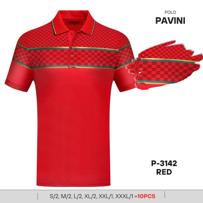 3142  Polo Shirt Pavini Red