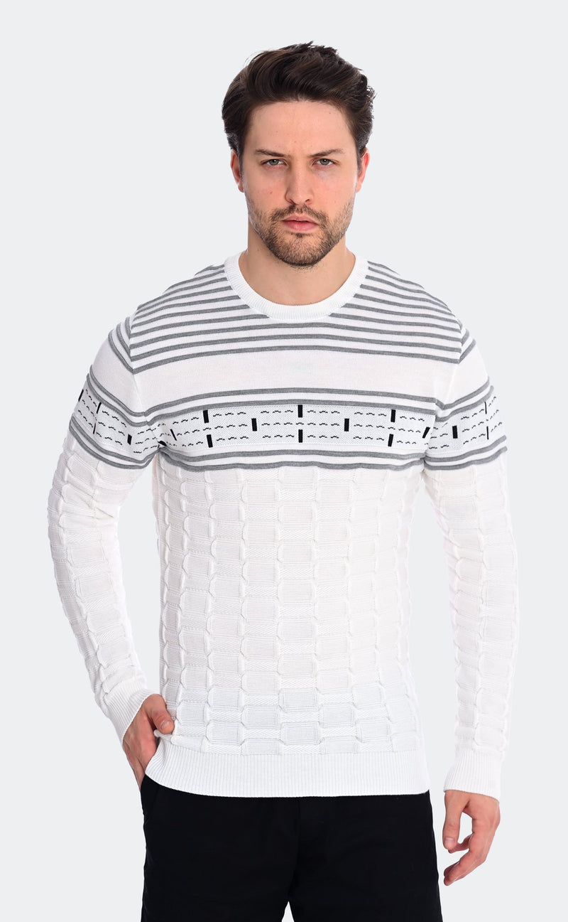 2700 A  Mens Sweater LCR White